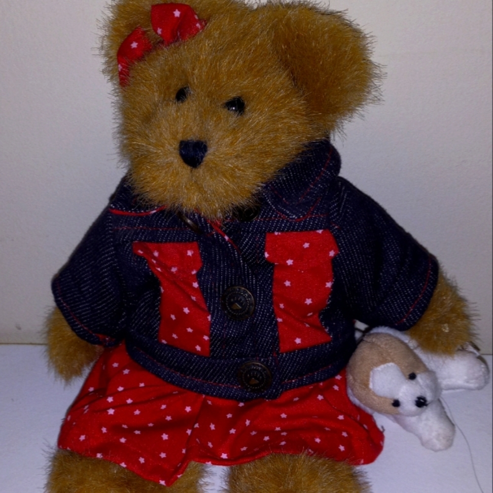 Boyds The head collection stuffed bear with dog
